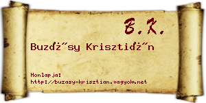 Buzásy Krisztián névjegykártya